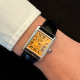 Cartier Tank Must – Ref. 2416 – Argent 925 – Rare Mustard Mosaic Dial – Vintage Quartz - 1990's