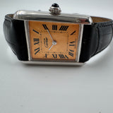 Cartier Tank Must – Ref. 2416 – Argent 925 – Rare Mustard Mosaic Dial – Vintage Quartz - 1990's