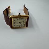 Cartier Must de Tank – Ivory Roman Dial – Vermeil Case – Circa 1990s