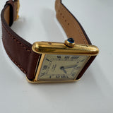 Cartier Must de Tank – Ivory Roman Dial – Vermeil Case – Circa 1990s