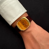 Dennison “Natural Stone Tiger Eye In Gold” - SATILDI -