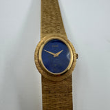 Piaget Vintage Dress Watch – 18K Yellow Gold Integrated Bracelet – Lapis Lazuli Dial – 1970s